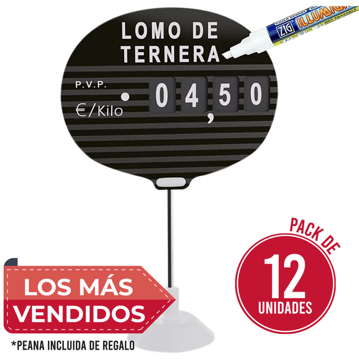 CARTEL PORTA PRECIOS + PEANA DE REGALO  - Desde 44.84€! Disponible ahora en ProxyMarket