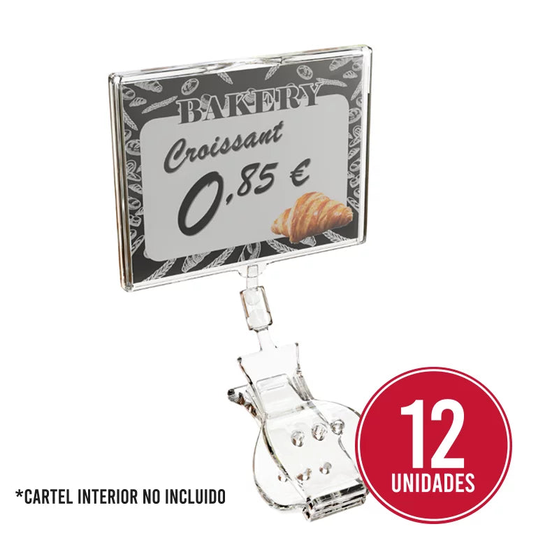 SOPORTE DE PRECIOS CAJETÍN CON PINZA - Premium Cartel porta precios from ProxyMarket - Just 36.48€! Shop now at ProxyMarket