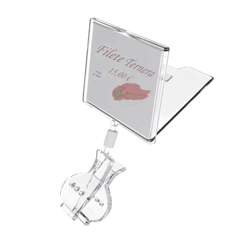 SOPORTE CAJETÍN PORTA PRECIOS CON PINZA  - Desde 30.12€! Disponible ahora en ProxyMarket